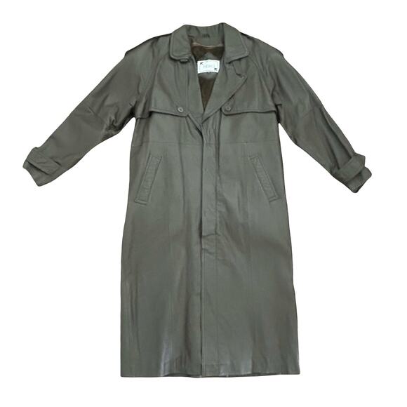 Vintage Phase 2 Men’s Chocolate Brown Long Leather Coat Jacket S Classic READ - Picture 1 of 16